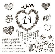 Vector large creative set of Valentines day N7