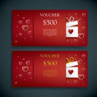 Valentine&#039;s day gift card voucher template with traditional background