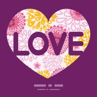 Vector pink field flowers love text frame pattern invitation greeting
