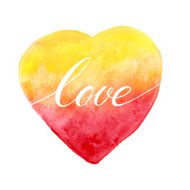 Watercolor heart for greeting card