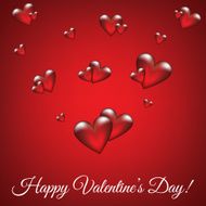 Red background with glass hearts N2