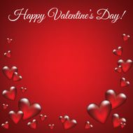 Red background with glass hearts N3