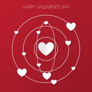 Heart Paper Sticker With Shadow Valentine&#039;s day vector illustrat N3