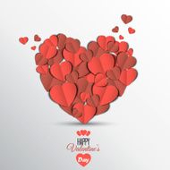 Paper heart Valentines day card N2