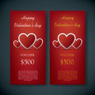 Valentine&#039;s day gift card voucher template with traditional background N2