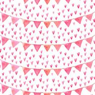 Festive flags and heart Seamless pattern N5