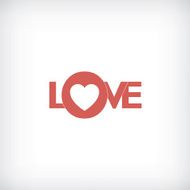 Valentine&#039;s day creative typography card with word love and