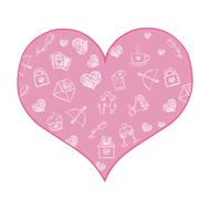 Vector Cartoon Purple Heart N2