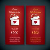 Valentine&#039;s day gift card voucher template with traditional background N4
