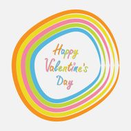 Rainbow abstract round curve frame Flat design Valentines day