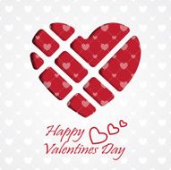Heart Paper Sticker With Shadow Valentine&#039;s day vector illustrat N6
