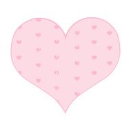 Vector Cartoon Pink Heart with Love Pattern Fill N2