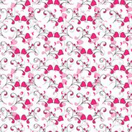 seamless background with Hearts and swirls