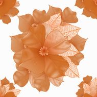 Hand drawn decorative background with flowers seamless backgrou