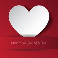 Heart Paper Sticker With Shadow Valentine&#039;s day vector illustrat N9