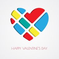 Heart Paper Sticker With Shadow Valentine&#039;s day vector illustrat N10