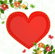 Valentine's day card with beautiful flowers