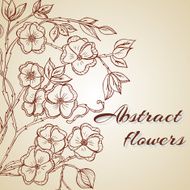 Abstract background with flowers in vintage style N6