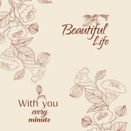 Abstract background with flowers in vintage style N8