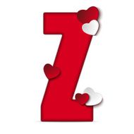 Alphabet Letters With Red Heart Valentine Day