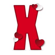 Alphabet Letters With Red Heart Valentine Day N3