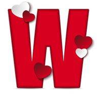 Alphabet Letters With Red Heart Valentine Day N4