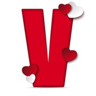 Alphabet Letters With Red Heart Valentine Day N5