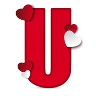Alphabet Letters With Red Heart Valentine Day N6