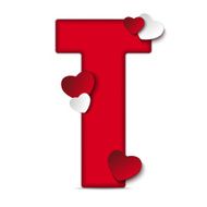 Alphabet Letters With Red Heart Valentine Day N7