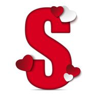 Alphabet Letters With Red Heart Valentine Day N8