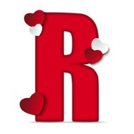 Alphabet Letters With Red Heart Valentine Day N9