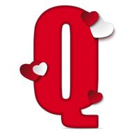 Alphabet Letters With Red Heart Valentine Day N10