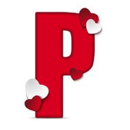 Alphabet Letters With Red Heart Valentine Day N11