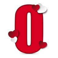 Alphabet Letters With Red Heart Valentine Day N12