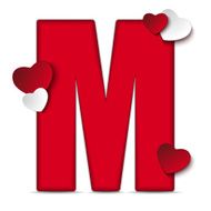 Alphabet Letters With Red Heart Valentine Day N14