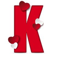Alphabet Letters With Red Heart Valentine Day N15
