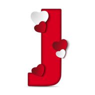 Alphabet Letters With Red Heart Valentine Day N16