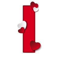 Alphabet Letters With Red Heart Valentine Day N17