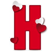 Alphabet Letters With Red Heart Valentine Day N18