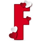 Alphabet Letters With Red Heart Valentine Day N20