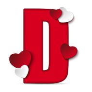Alphabet Letters With Red Heart Valentine Day N22