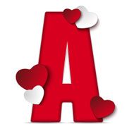 Alphabet Letters With Red Heart Valentine Day N24