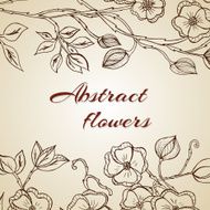 Abstract background with flowers in vintage style N11