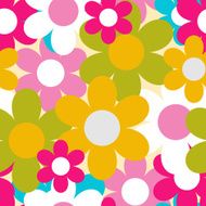 Flowers Nature Seamless Pattern Background Vector Illustration