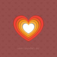 Heart Paper Sticker With Shadow Valentine&#039;s day vector illustrat N15