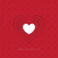 Heart Paper Sticker With Shadow Valentine's day vector illustrat N16
