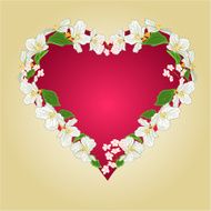 Heart with jasmine vector