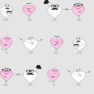 cute funny Seamless pattern Valentines day love heart