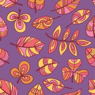 Seamless ethnic texture leaf fall (vector) N3