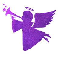 watercolor silhouette of an angel watercolor painting on white background N17